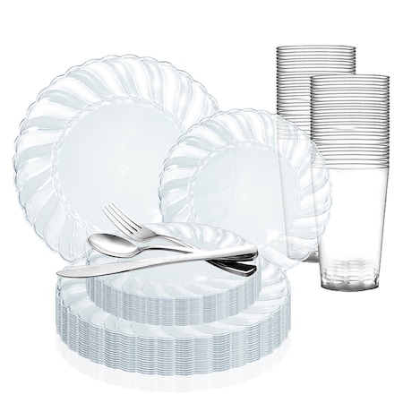 Smarty Had A Party Clear Flair Plastic Wedding Value Set, 864PK 210CLVS144